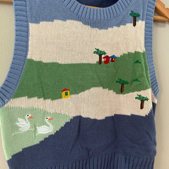 Cider Blue Colorblock Knit Vest - Picture 3 of 4